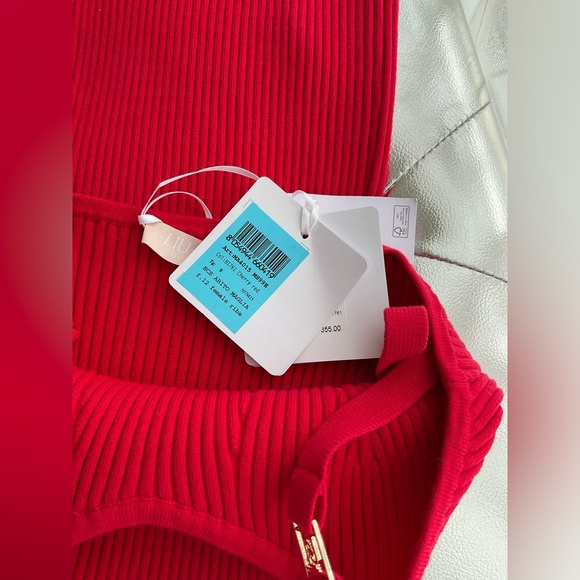 πππLIU.JO CHERRY RED RIBBED DRESS - Picture 11 of 16
